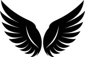 A black silhouette of a angel wings vector