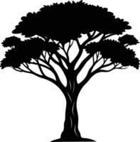 un ilustración de africano árbol silueta vector