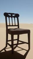 A chair sitting in the middle of a desert video