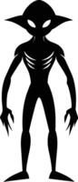 A black silhouette of a alien vector