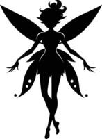 A silhouette of a fairy with wings vector