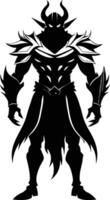 A black silhouette of a warrior vector