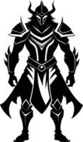 A black silhouette of a warrior vector