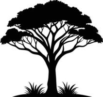 A illustration of african tree silhouette vector