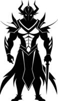 A black silhouette of a warrior vector