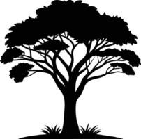 A illustration of african tree silhouette vector