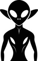 un negro silueta de un extraterrestre vector