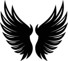 A black silhouette of a angel wings vector