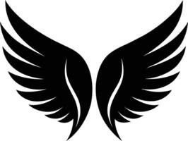 A black silhouette of a angel wings vector