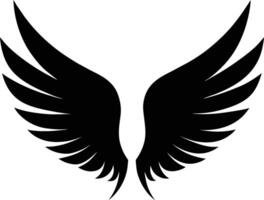 A black silhouette of a angel wings vector