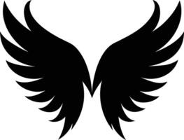 A black silhouette of a angel wings vector