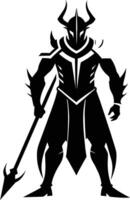 A black silhouette of a warrior vector