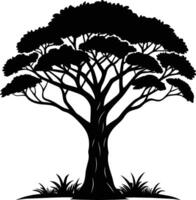 A illustration of african tree silhouette vector