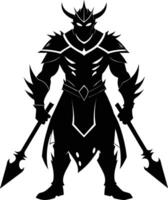 A black silhouette of a warrior vector