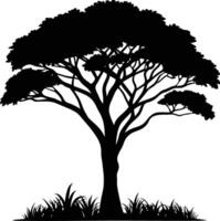 A illustration of african tree silhouette vector