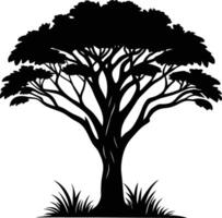 A illustration of african tree silhouette vector