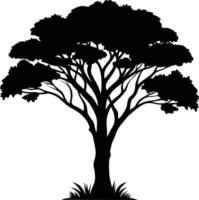 A illustration of african tree silhouette vector