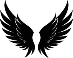 A black silhouette of a angel wings vector