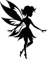 A silhouette of a fairy with wings vector