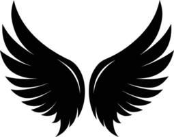 A black silhouette of a angel wings vector