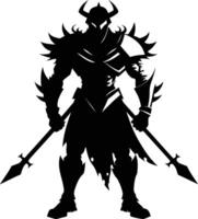 A black silhouette of a warrior vector