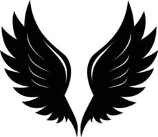 A black silhouette of a angel wings vector