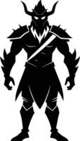 A black silhouette of a warrior vector