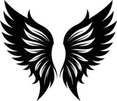 A black silhouette of a angel wings vector