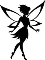 A silhouette of a fairy with wings vector