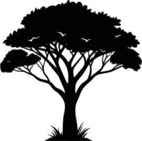 A illustration of african tree silhouette vector