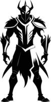 A black silhouette of a warrior vector