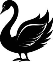 A black silhouette of a swan vector