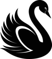 un negro silueta de un cisne vector