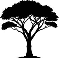 A illustration of african tree silhouette vector