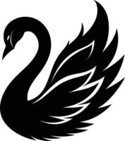 A black silhouette of a swan vector