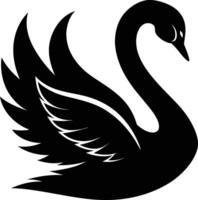 un negro silueta de un cisne vector