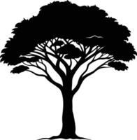 A illustration of african tree silhouette vector