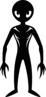 A black silhouette of a alien vector