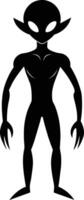 A black silhouette of a alien vector