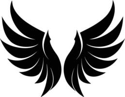 A black silhouette of a angel wings vector