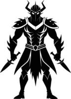 A black silhouette of a warrior vector