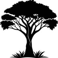 A illustration of african tree silhouette vector