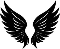 A black silhouette of a angel wings vector