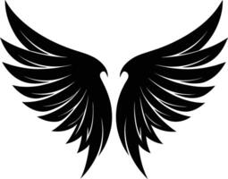 un negro silueta de un ángel alas vector