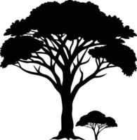 A illustration of african tree silhouette vector