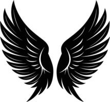 un negro silueta de un ángel alas vector