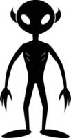 A black silhouette of a alien vector