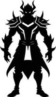 A black silhouette of a warrior vector