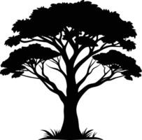 A illustration of african tree silhouette vector