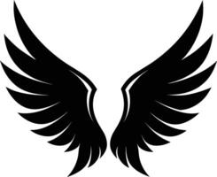 A black silhouette of a angel wings vector